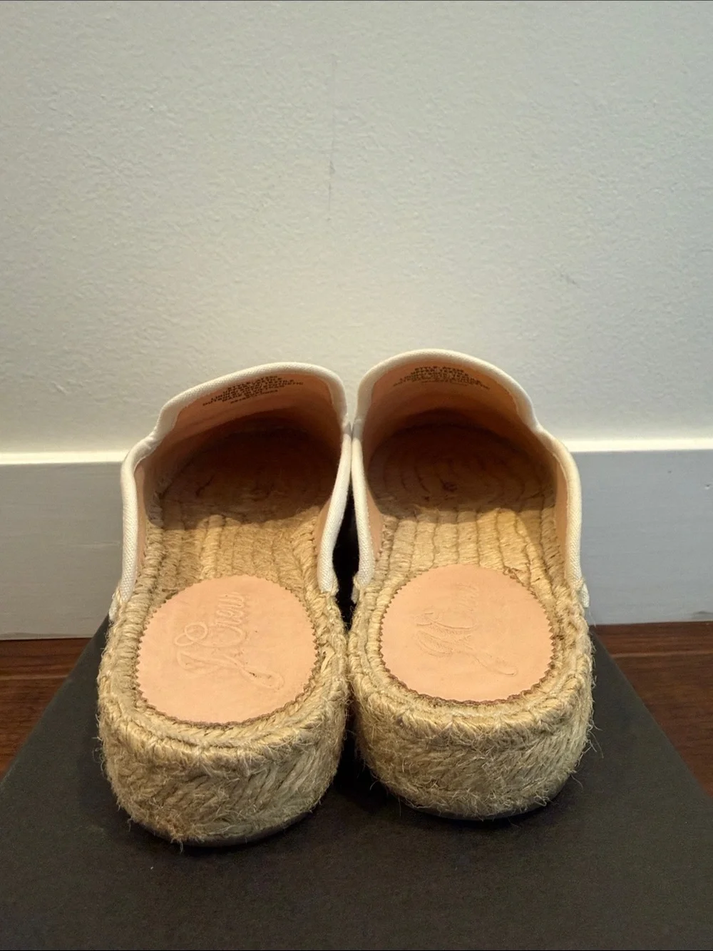 J.Crew Canvas Espadrille Mule, Ivory, Size 7.5 — Style AY330